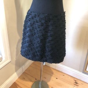 Loft Black Patterned Skirt